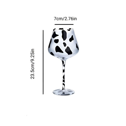 Kunstvoll handgefertigte Weingläser mit Tiermotiven – Tierdesigns mit Kühen Zebras und Leoparden | Rot- und Weißwein