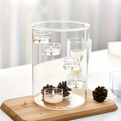 Stor Roterbar Lysestake i Glass – Elegant og Dekorativ | Perfekt som Borddekorasjon - Lysholdere