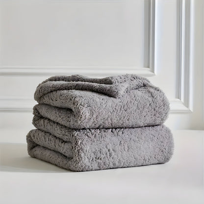 DoubleCozy Pledd – Avslappet Dobbeltsidig Sherpa-fleecepledd