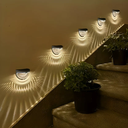 Solcelle Gjerdebelysning med 6 LED – Dekorativt Lys for Uteområdet | Værbestandig for Hage Trapp og Terrasse