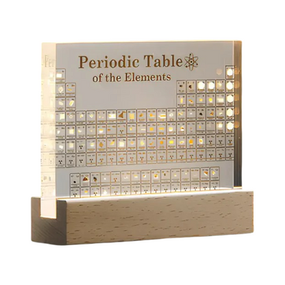 Periodesystem i Akryl – Dekorativt Display med Ekte Kjemiske Elementer