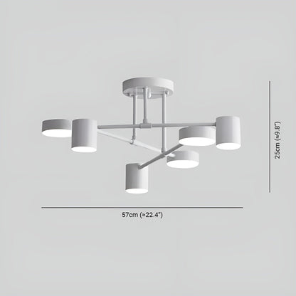 Led-taklampe Med 6 Armer – Moderne Design Og Sterkt Lys | Perfekt For Oppholdsrom