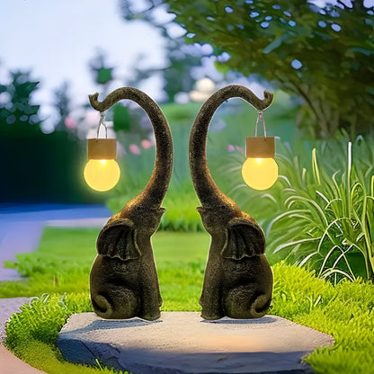 Klyssa -  Solcelledrevet Bordlampe I Kobber Med Elefantdesign