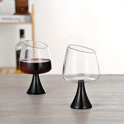 Vinglass i Borosilikatglass – Håndlaget med Skrå Kant | Elegant for Rød- og Hvitvin Perfekt Gave - 2 stk. Kelkglass