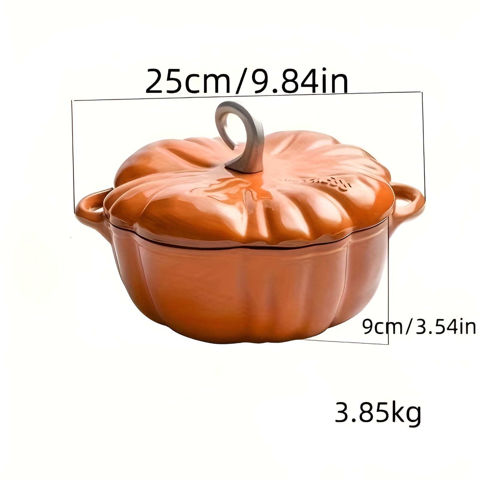 Gresskarformet Emaljegryte – Multifunksjonell og Dekorativ | Perfekt for Supper og Gryteretter