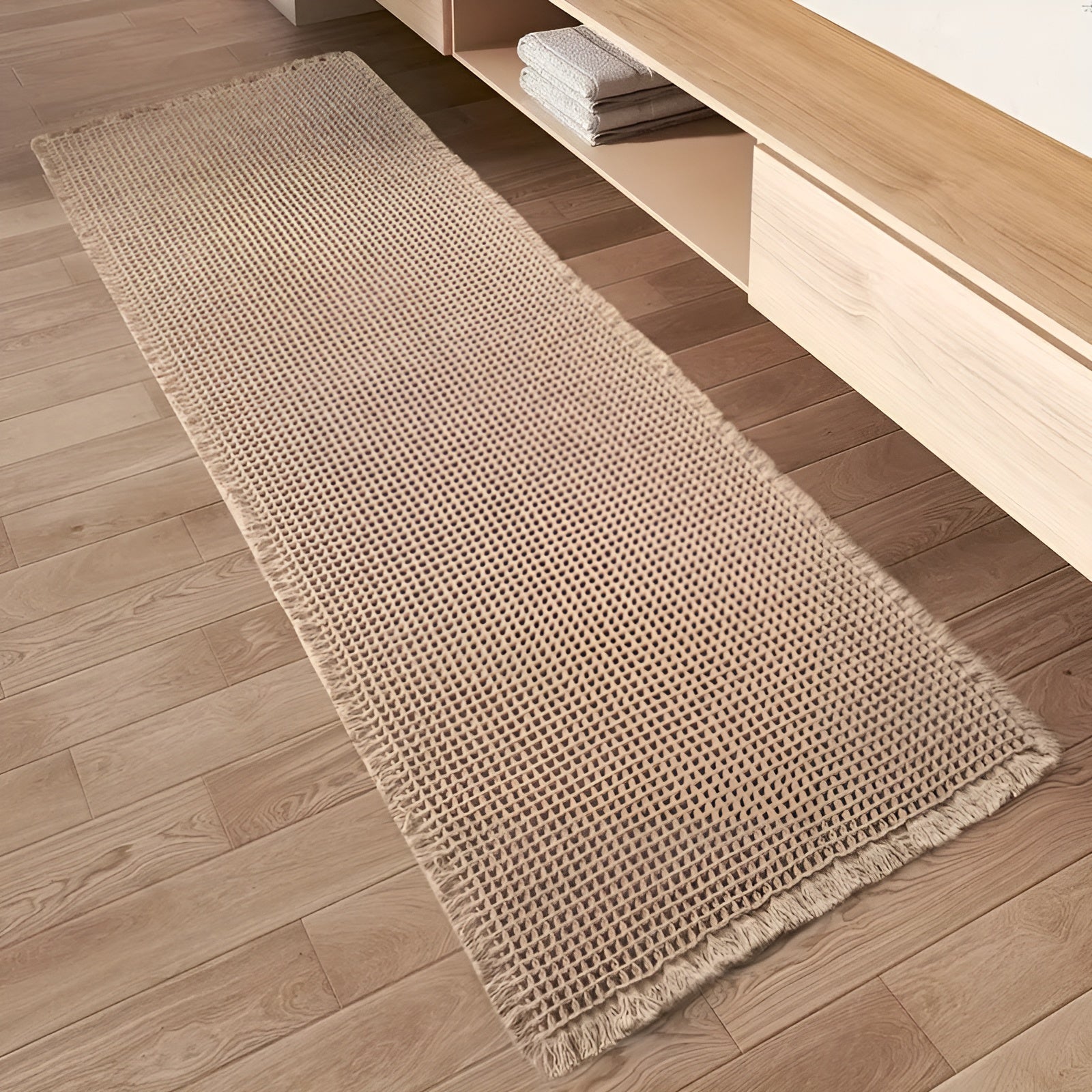 Løperteppe med Vaffelmønster – Skli­sikkert og Slitesterkt | Perfekt for Hjemmet