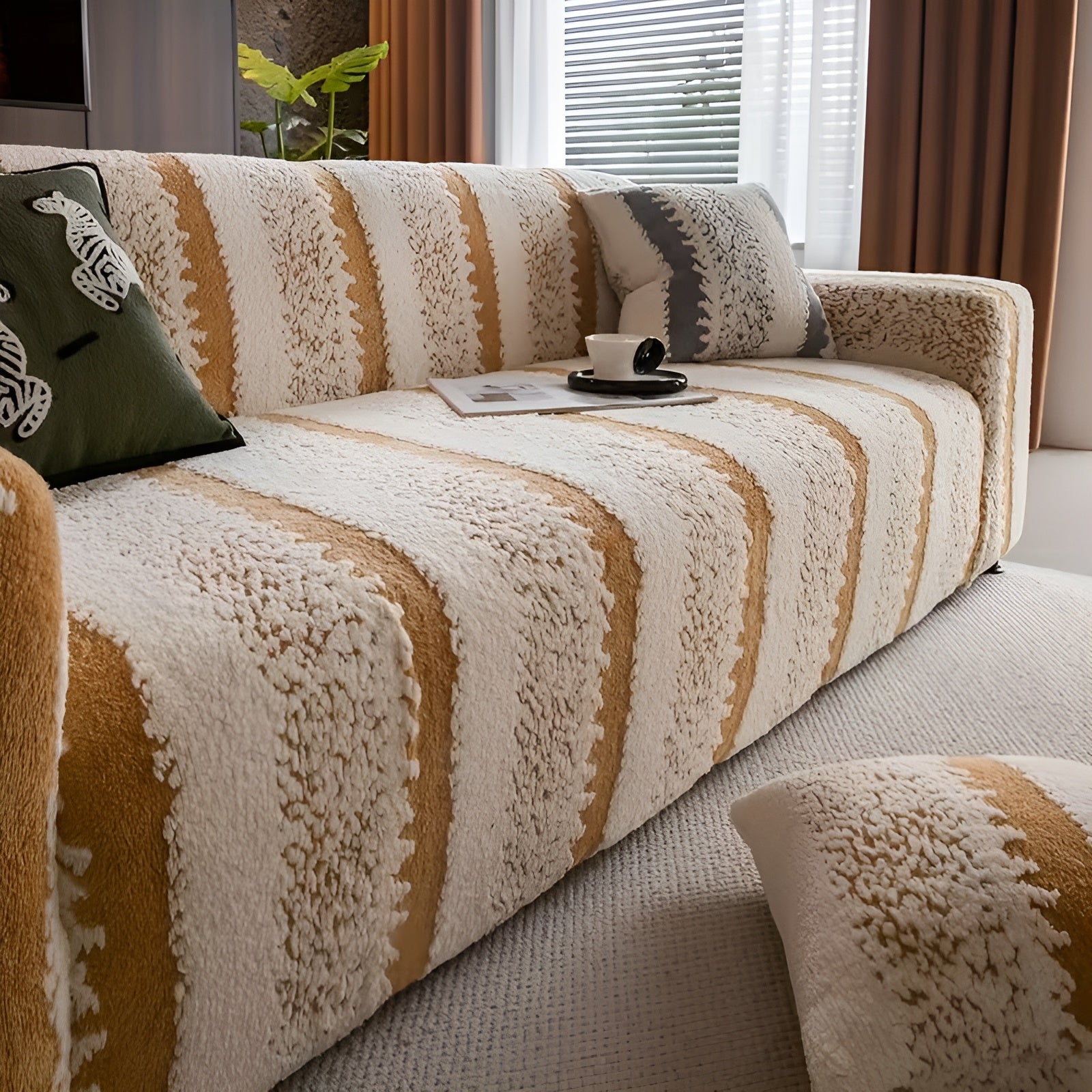 Plysjsofaovertrekk (2 Stk.) – Mykt, Varmt Og Dekorativt | Beskytter Sofaen Din På En Stilig Måte