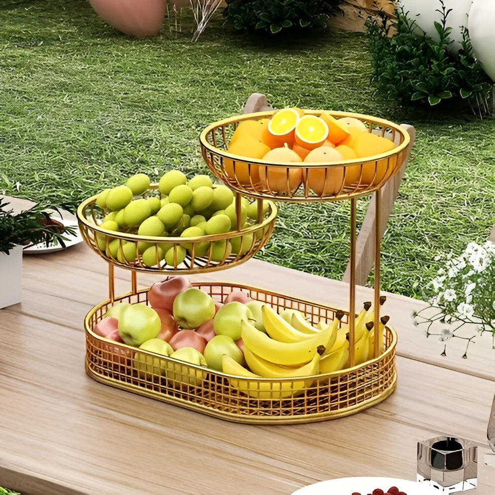 Frukt- og Snackstativ – Dekorativt og Romslig | 3 Etasjer for Kjøkken og Spisebord