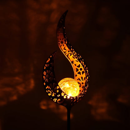 Solcellelampe i Metall – Gir Varmt og Koselig Lys | Perfekt for Terrasse og Hage - Belysning for gangstier