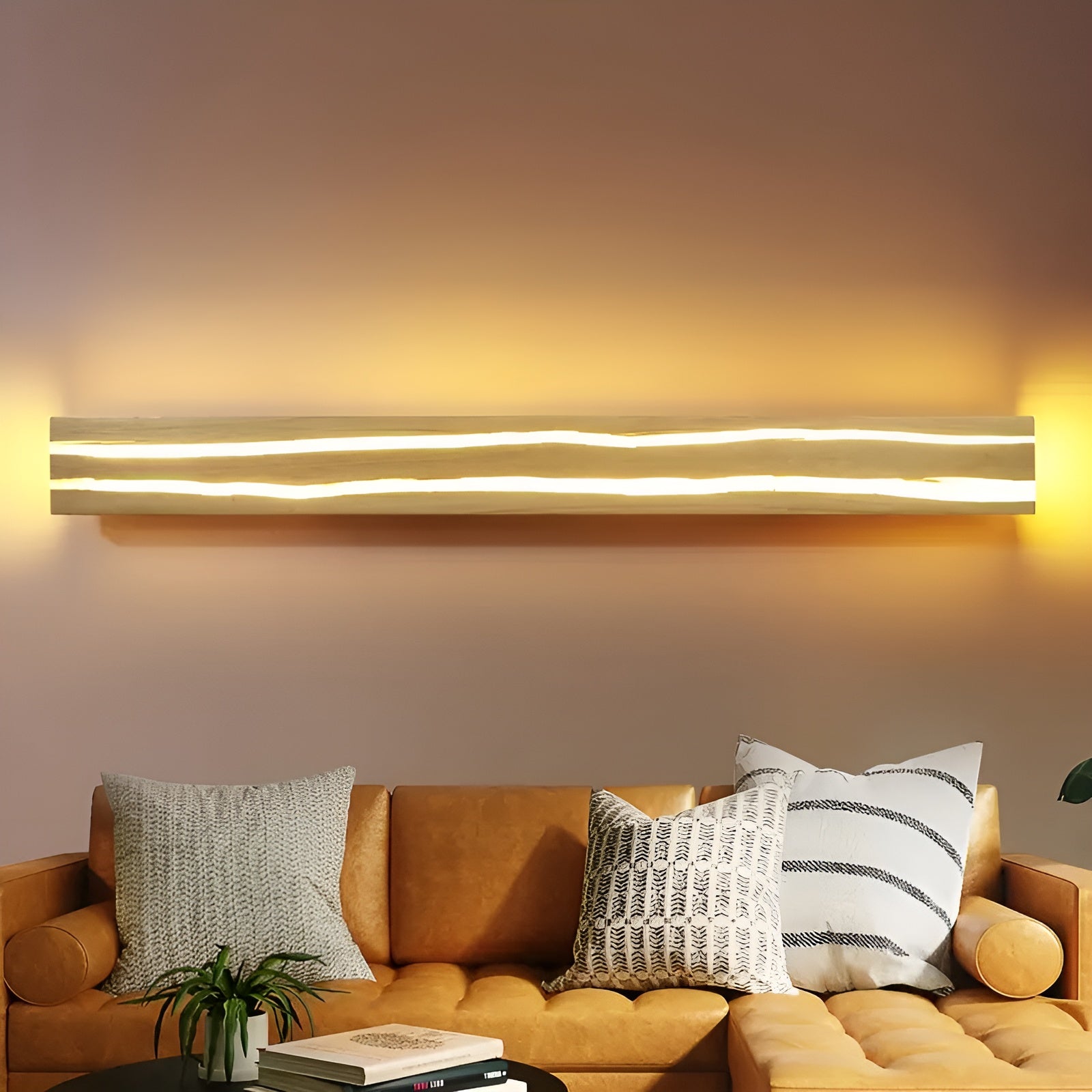 Vegglampe i Tre – Moderne og Dekorativ | Perfekt for Stue og Soverom