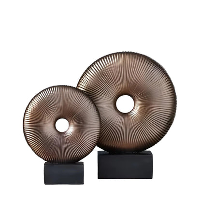 Rund Skulptur I Vintage-stil – Kinesisk Inspirert | Stilig Boliginnredning I Resin - Figurer