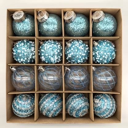 Julekuler Sett (16 stk, Ø 6 cm) – Elegante Kuler i Champagne | Perfekt til Juletreet