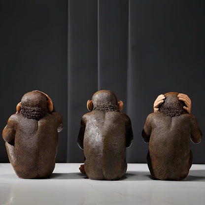 Realistiske Gorillafigurer i Sett – Detaljrike og Dekorative | Perfekt for Kontor, Stue og Hylle