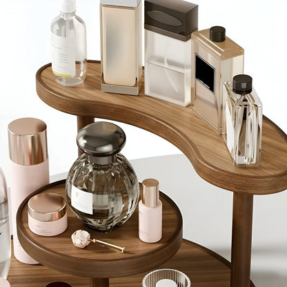 Drehbarer Make-up-Organizer aus Holz – 3-stöckig und stabil | Praktische Aufbewahrung für Kosmetik