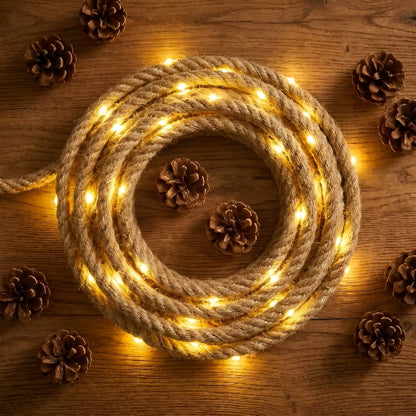 DIY Led-lyslenke I Jutetau – Rustikk Dekorasjonsbelysning