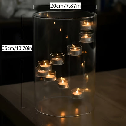 Stor Roterbar Lysestake i Glass – Elegant og Dekorativ | Perfekt som Borddekorasjon - Lysholdere