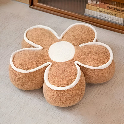 Blomsterformet Pute – Myk og Dekorativ | Perfekt for Sofa og Hjemmedekorasjon - Melkte - Pynteputer
