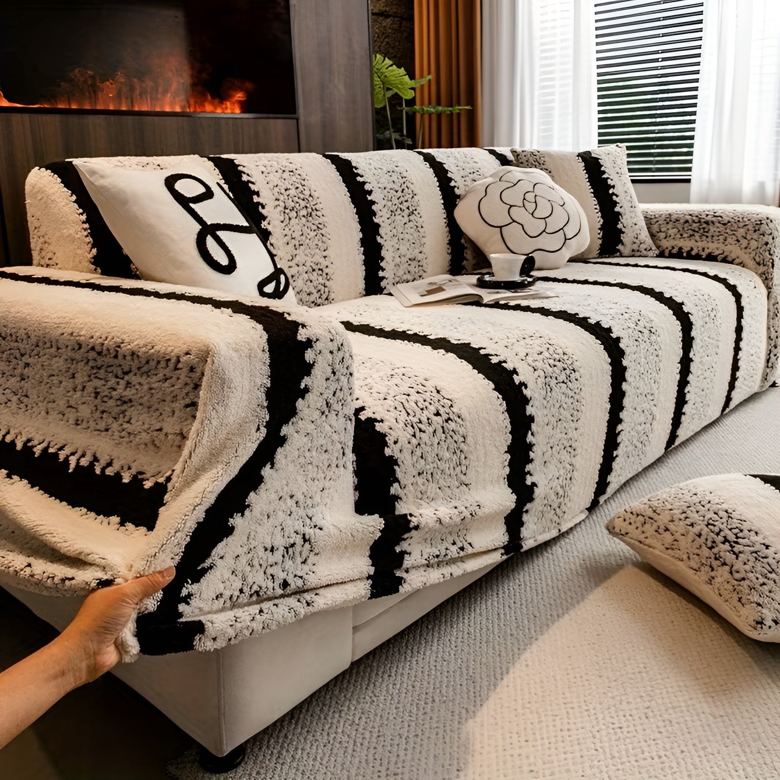 Plysjsofaovertrekk (2 Stk.) – Mykt, Varmt Og Dekorativt | Beskytter Sofaen Din På En Stilig Måte