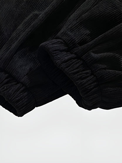Herrebukser I Kordfløyel Med Bokstav – Brodert | Preppy Og Avslappet Buksedesign