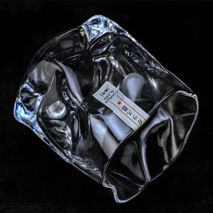 Whiskyglass I Edo Kiriko-stil - Håndslipt Med Unik Krøllete Design