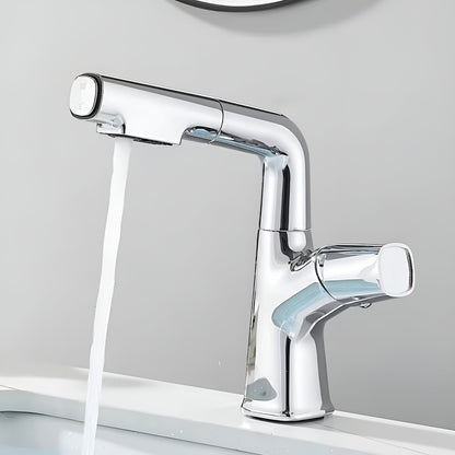 Ausziehbare Badezimmerarmatur für Waschbecken – Einhebel-Waschtischarmatur mit ausziehbarer Brause, Einloch-Montage