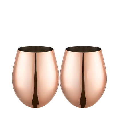 Eggformede Cocktailglass i Rustfritt Stål (2-Pakning) – Stilrene og Holdbare | Perfekt for Cocktails og Longdrinks