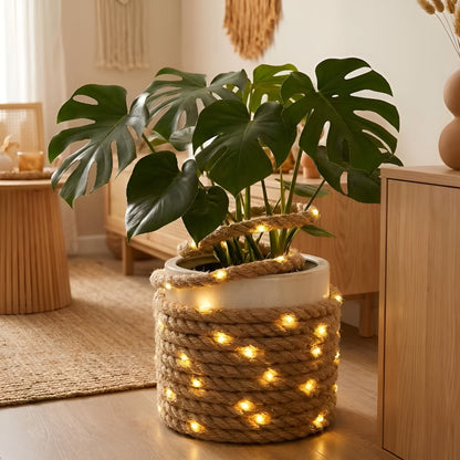 DIY Led-lyslenke I Jutetau – Rustikk Dekorasjonsbelysning