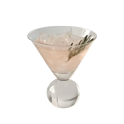 Retro Martiniglass Uten Stilk, 250 ML – Rosa Krystallcocktailglass I Vintage-design, Kan Brukes Om Igjen Og Tåler Oppvaskmaskin