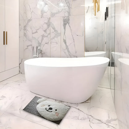 Badezimmerteppich mit Bärenmotiv – Weich & Rutschfest | Dekorative Matte für Zuhause