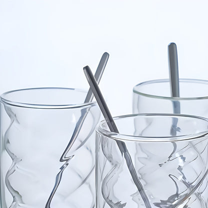 Dobbeltveggede Spiralglass i 4-pk – Varmeisolerende og Hitzebestandige | Perfekt for Kaffe Te og Dessert - Tumblere