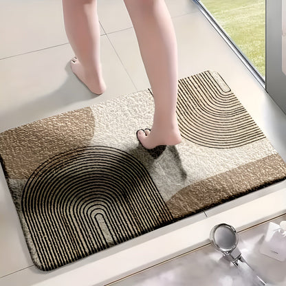 Badezimmermatten Set 4-teilig – Modern & Rutschfest | Weiche WC-Vorleger & Deckelbezug für Stilvolle Baddekoration