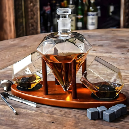 Diamantformet Whiskyglass-sett – Stilfullt og Dekorativt | Perfekt for Whisky og Spesielle Anledninger - Karafler