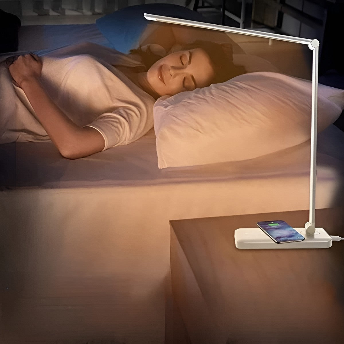 LED Skrivebordslampe – USB-ladeport, 5 Lysmoduser | Justerbar Lysstyrke