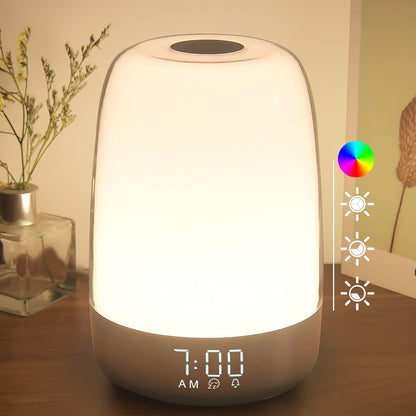 Vekkerlampe med soloppgangssimulering sett forfra