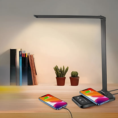 LED Skrivebordslampe – USB-ladeport, 5 Lysmoduser | Justerbar Lysstyrke