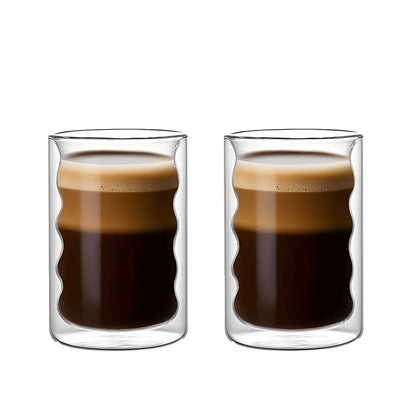 Dobbeltvegget Drikkeglass – Isolerende og Varmebestandig | Perfekt for Varme og Kalde Drikker