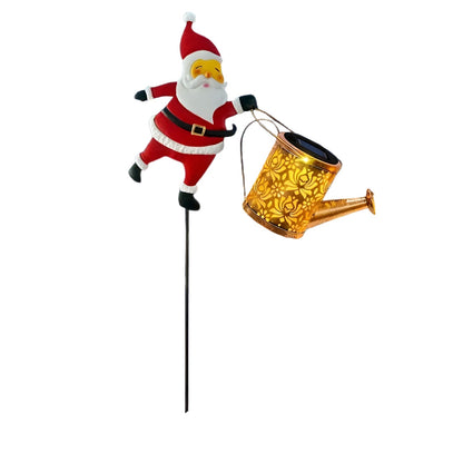 Solcelledrevet Julebelysning med Julenisse og Lykter – Dekorativ utendørsbelysning | Perfekt for hage og terrasse