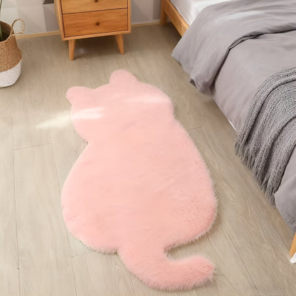 Lite Katteformet Teppe – Mykt og Koselig | Perfekt for Sofa Hylle eller Kommode - 45*70cm/17.71*27.56 tommer / Rosa