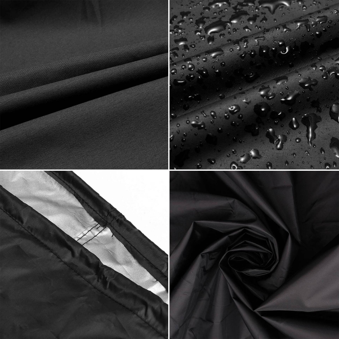 Detalj av rivsterk Oxford-polyester på grillbeskyttelse