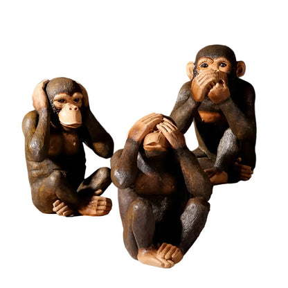 Realistiske Gorillafigurer i Sett – Detaljrike og Dekorative | Perfekt for Kontor, Stue og Hylle