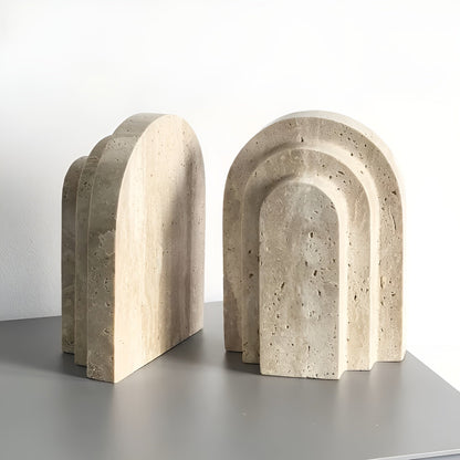 Bokstøtter i Naturmarmor – Massive og Elegante | Sklisikre og Perfekt for Bokhylle