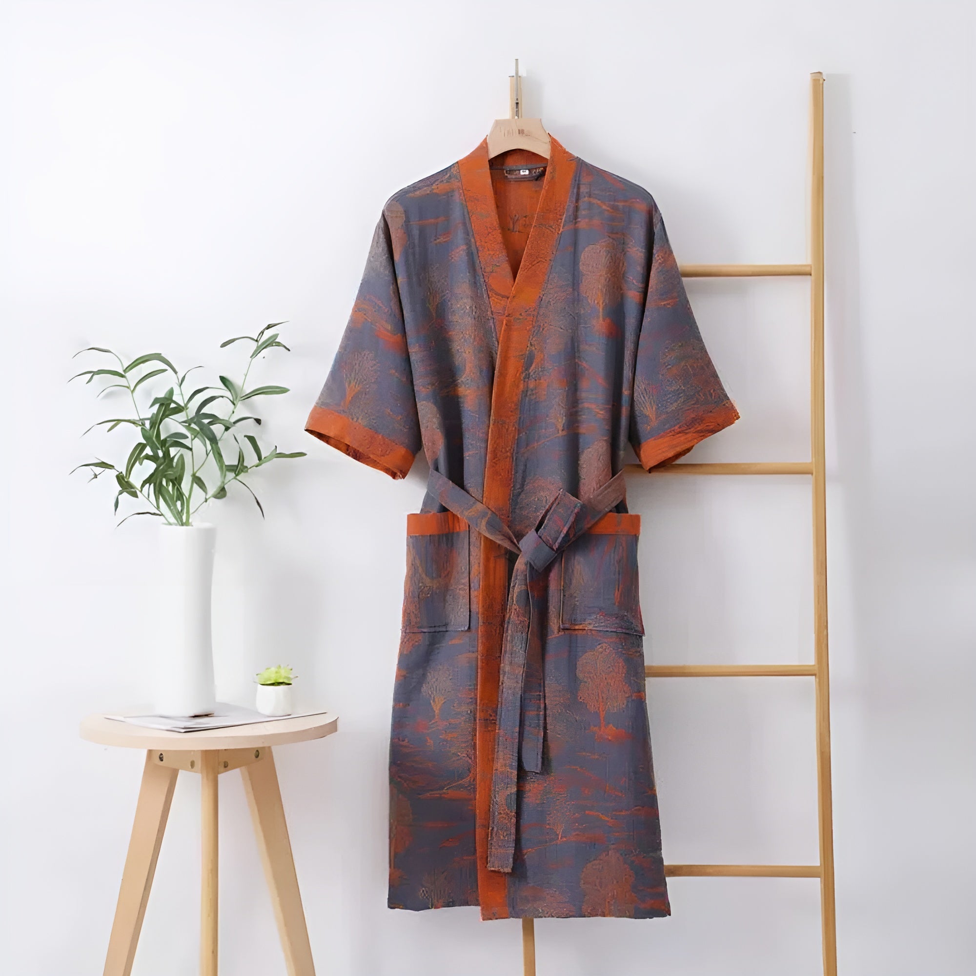 Luksuriøs Kimono badekåpe – Myk, Pustende Bomull For Stilfull Avslapning Hjemme