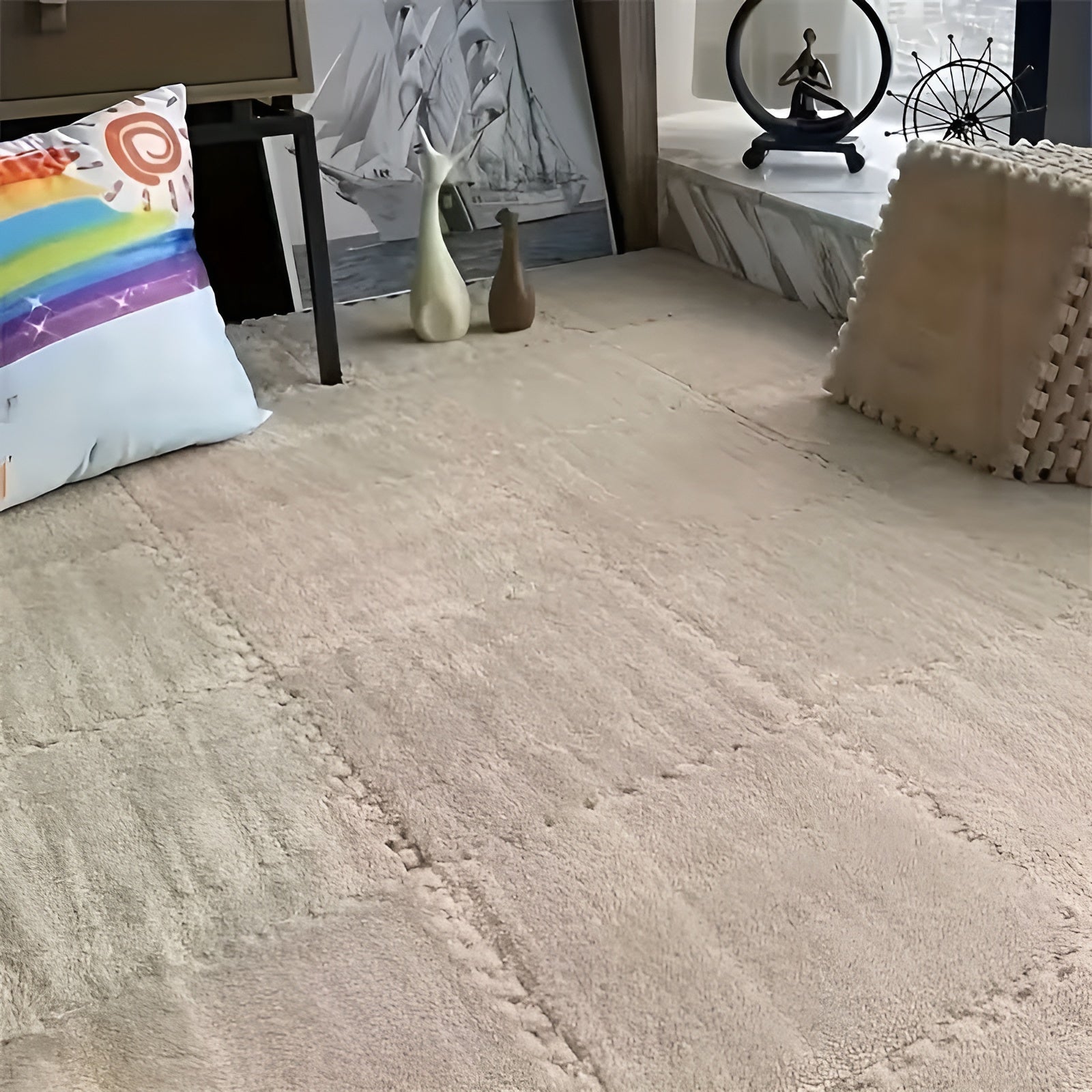 Myk Plysjteppe i Patchwork-Design – Ekstra Varm og Komfortabel | Perfekt for Soverom og Lekerom