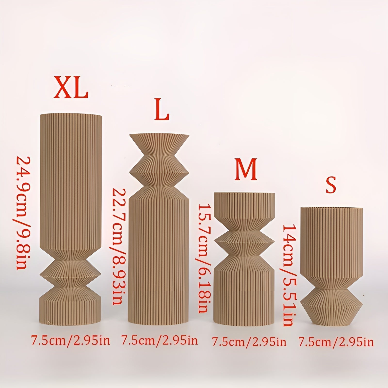 Vasesett i Art Deco-stil (4 deler) – Elegant og Dekorativt | Perfekt for Tørkede Blomster og Interiør