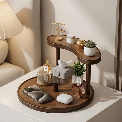 Drehbarer Make-up-Organizer aus Holz – 3-stöckig und stabil | Praktische Aufbewahrung für Kosmetik