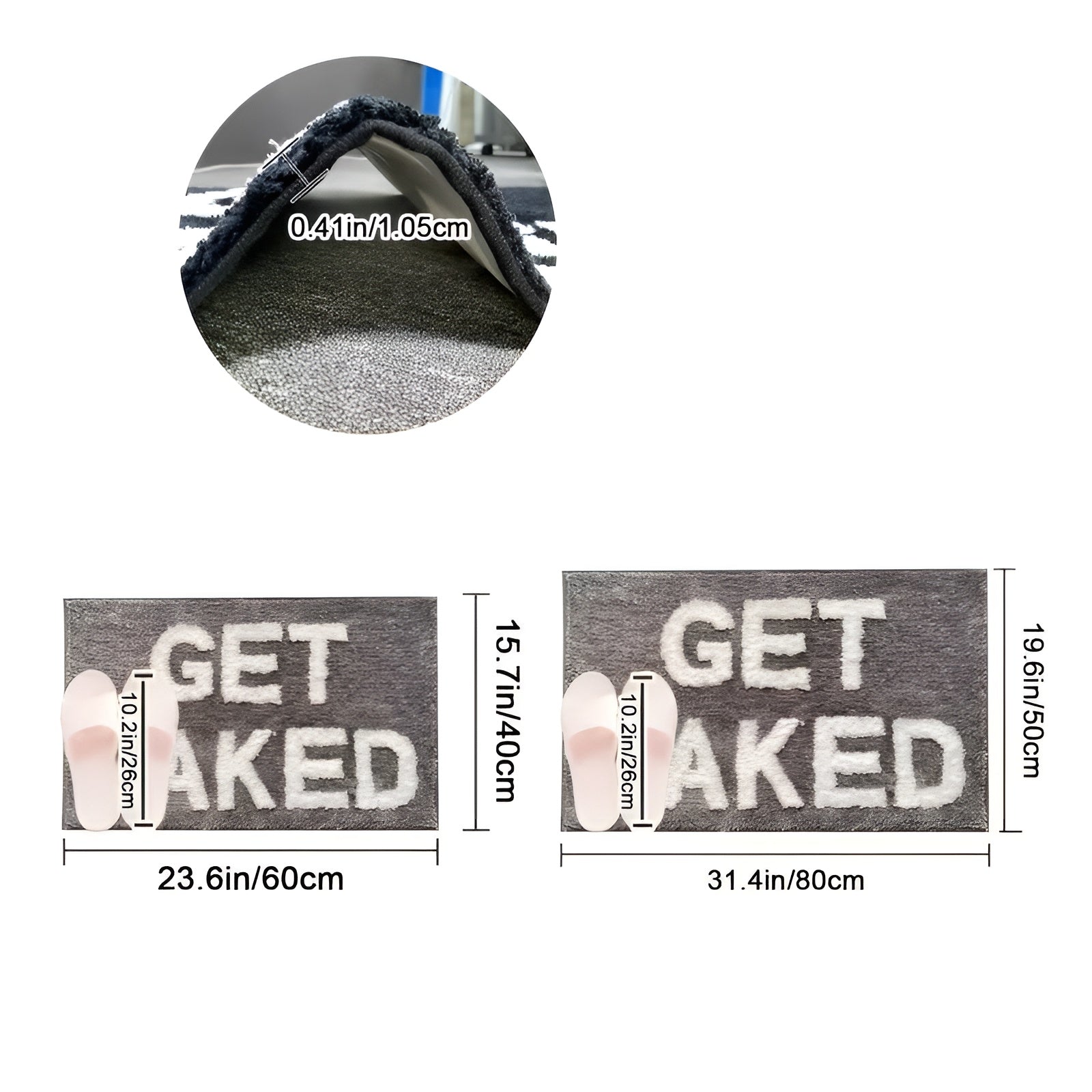 Myk og Fluffy Badematte – Ekstra Sklisikker og Absorberende | Perfekt for Bad og Dusj - Grå / 40*60cm/15.7in*23.6in