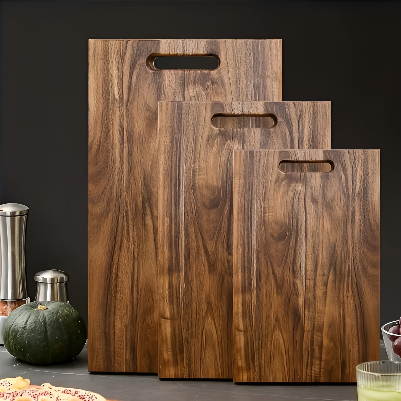 Schneidebrett-Set aus Massivholz (3-teilig) – Robust und Messerschonend | 3 Größen, Natürlich und Plastikfrei