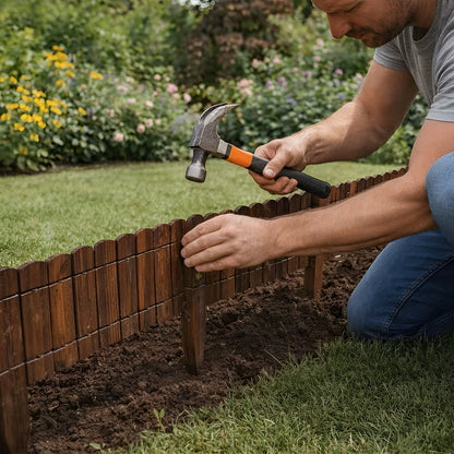 Hagefence Mørkebrun – Dekorativ Gulrotramme-plenkant For Blomsterbed Og Landskapsarkitektur