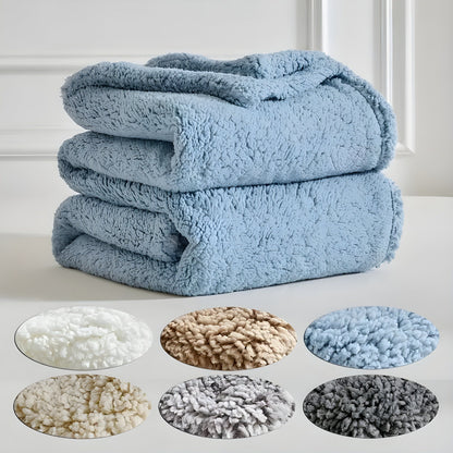 DoubleCozy Pledd – Avslappet Dobbeltsidig Sherpa-fleecepledd