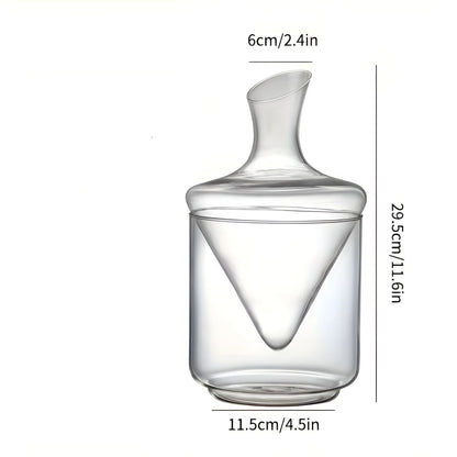 Vinkaraffel med Lufter – Rask Lufting for Rødvin | Elegant Glassdesign med Dryppfri Tut og Kjøleeffekt - Karafler